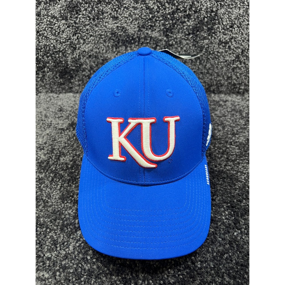 NWT Adidas Kansas Jayhawks KU Royal Blue AEROREADY Mesh Back Hat Cap NCAA